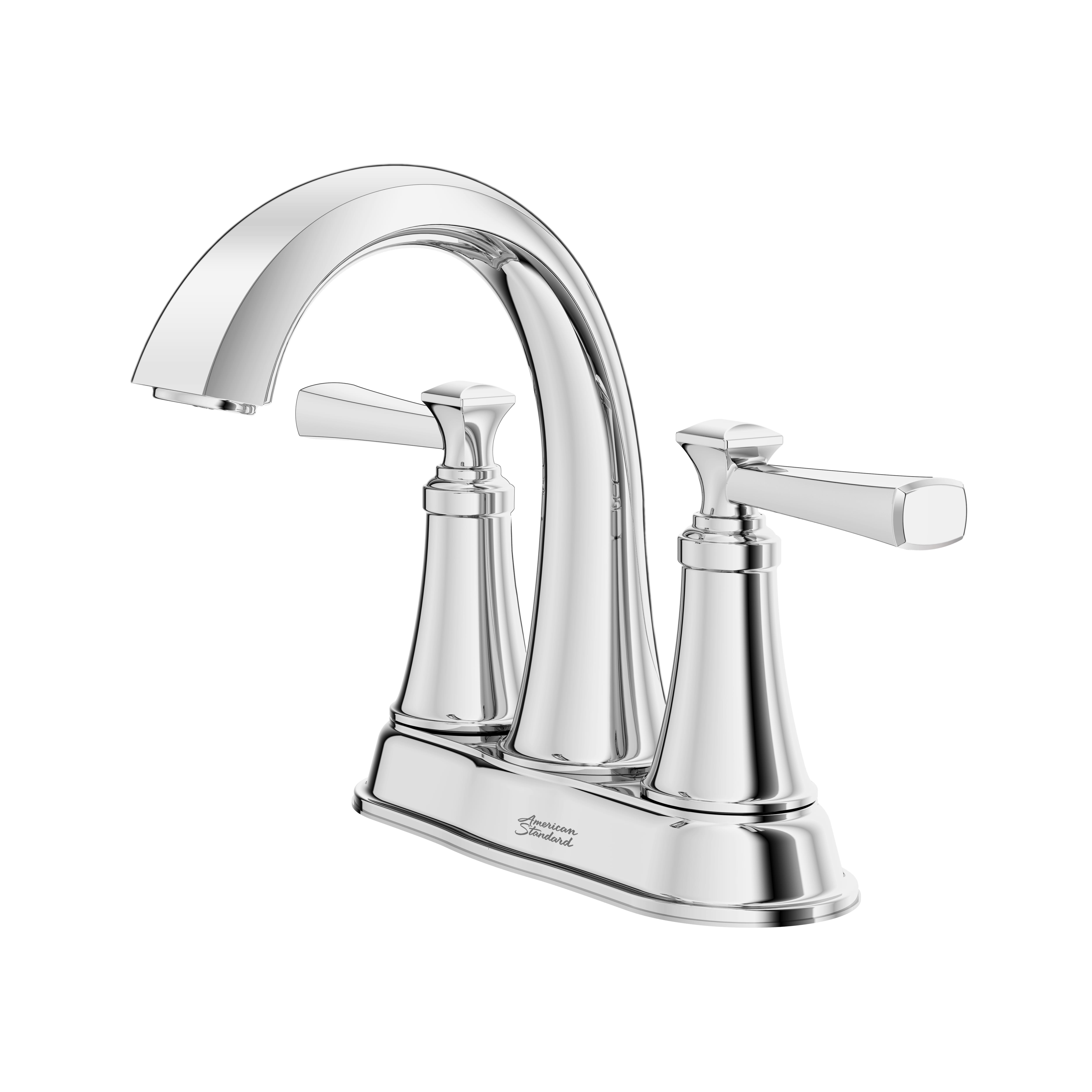 Rumson 4 In Centerset 2 Handle Bathroom Faucet 12 GPM with Lever Handles POLISHED CHROME